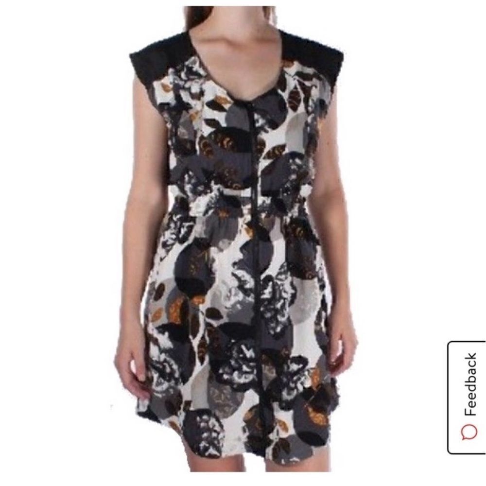 BAR III Floral Zip Front Mini Dress M